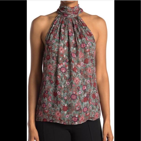 RAMY BROOK floral printed Lori viscose halter neck top size XS, new - Picture 1 of 6